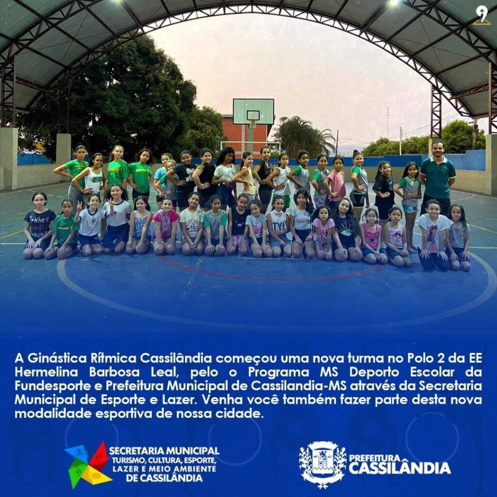 A Ginástica Rítmica de Cassilândia começou uma nova turma no Polo 2 da EE Hermelina Barbosa Leal, pelo o Programa MS Deporto Escolar da Fundesporte e Prefeitura Municipal de Cassilandia-MS através da Secretaria Municipal de Esporte e Lazer