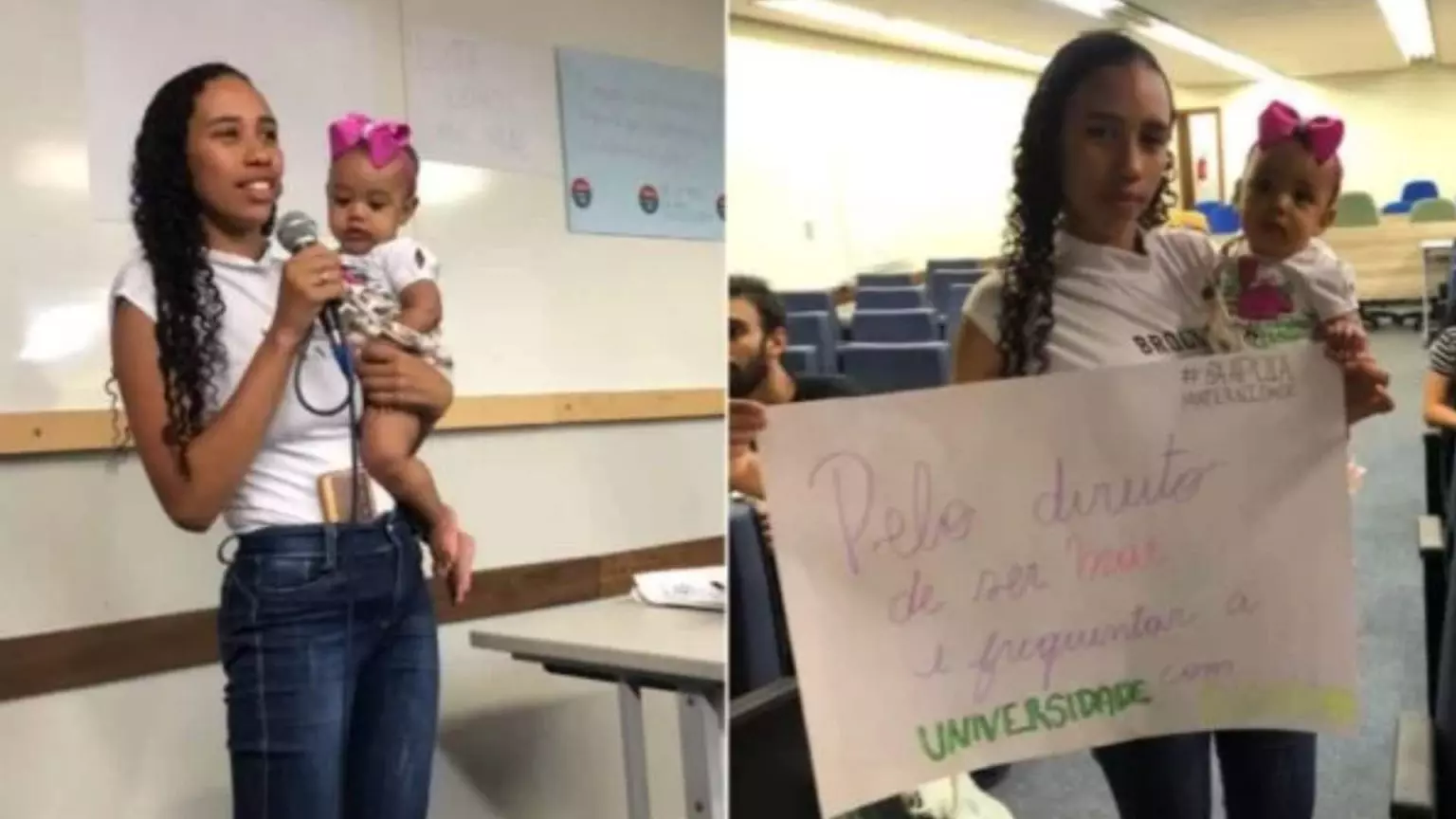 Professora expulsa aluna que levou filha a universidade e turma deixa sala em protesto