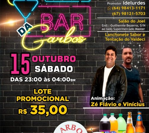 Hoje tem Bailão Open Bar na Garbos. Bora pra lá!