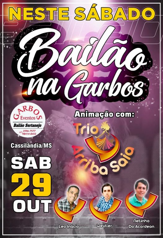 Neste sábado tem Bailão na Garbos. Bora pra lá!