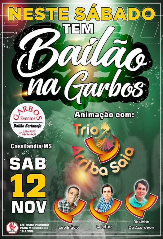 Neste Sábado tem BAILÃO NA GARBOS EVENTOS