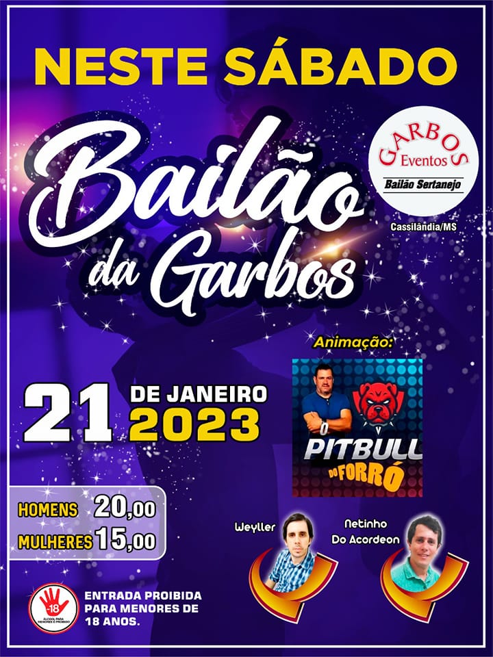 Neste Sábado tem BAILÃO NA GARBOS EVENTOS