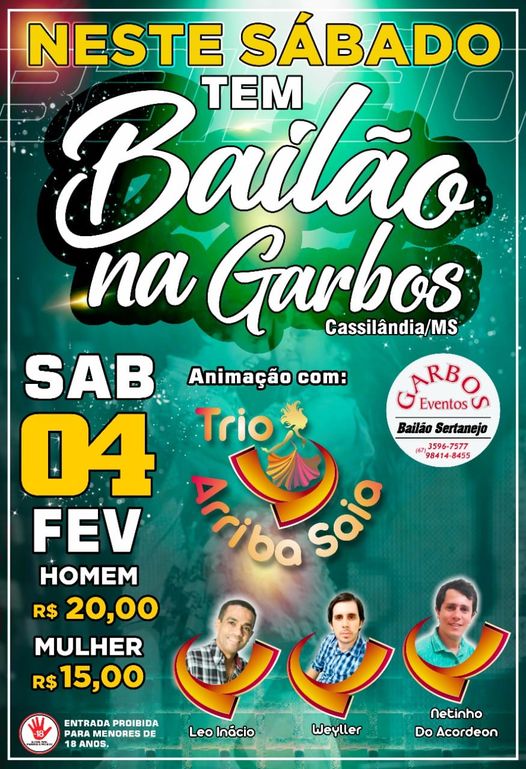 Neste sábado tem Bailão na Garbos Eventos