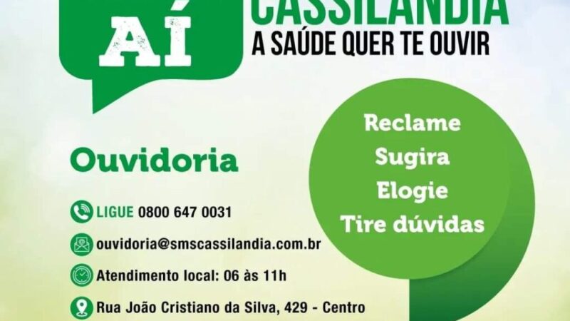 Secretaria de Saúde de Cassilândia informa