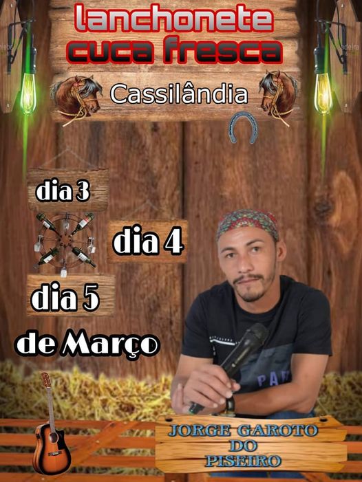 Final de semana tem show com Jorge garoto do Piseiro na Lanchonete kuca fresca