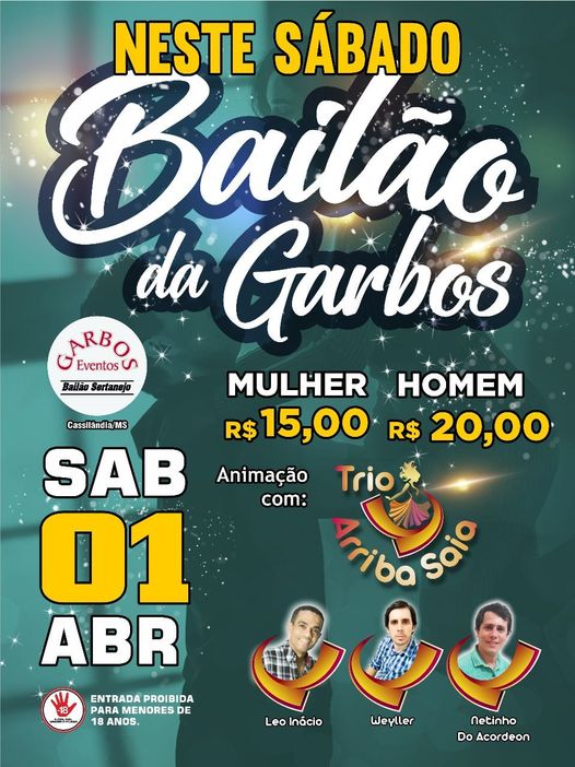 Neste sábado tem Bailão na Garbos Eventos