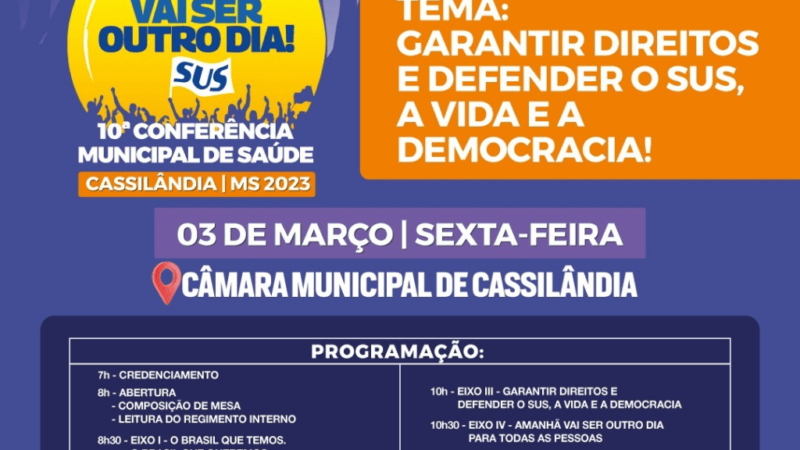 10ª Conferência Municipal de Saúde será realizada nesta sexta-feira 03