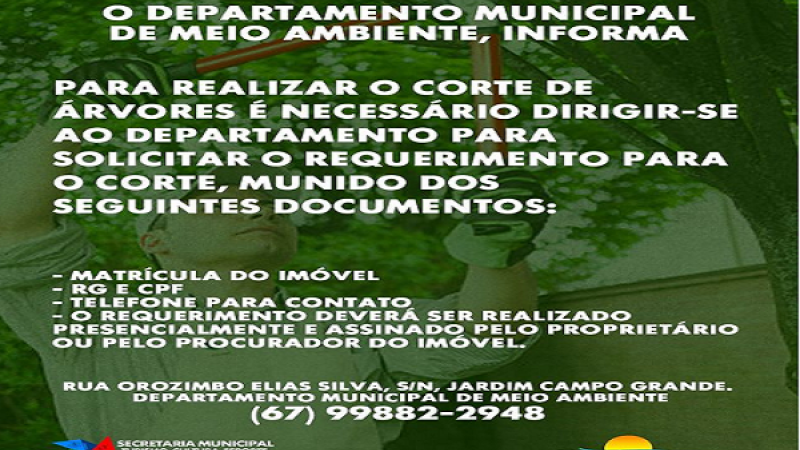 O DEPARTAMENTO MUNICIPAL DE MEIO AMBIENTE, INFORMA