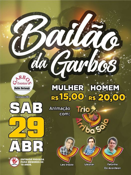 Neste sábado tem Bailão na Garbos Eventos