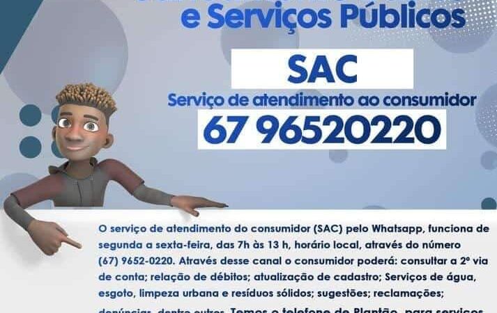 Atenção Cassilândia para telefone da secretaria de saneamento Básico