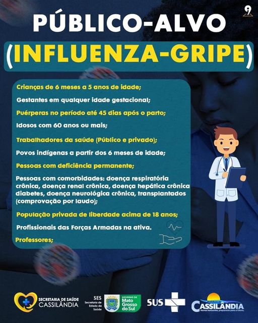 Cassilândia: Administração Valdecy Costa informa sobre Influenza Gripe