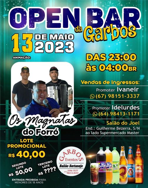 Cassilândia: Vem ai Bailão OPEN BAR da Garbos