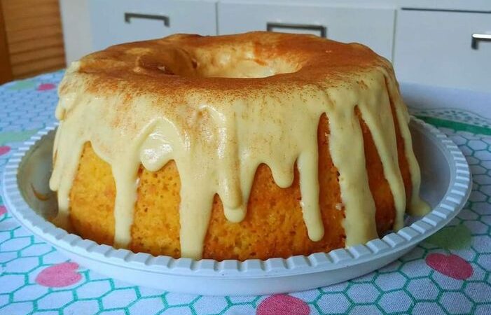 Bolo de milho com brigadeiro de milho