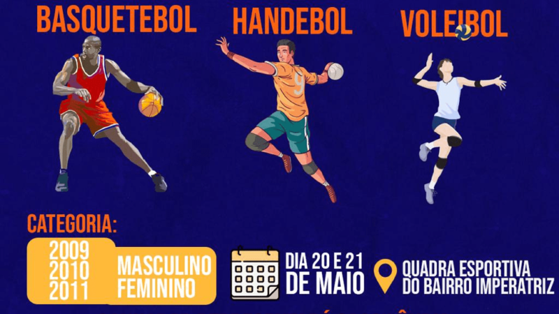 Prefeitura de Cassilândia abre seletivas de Handebol, Vôlei e Basquete