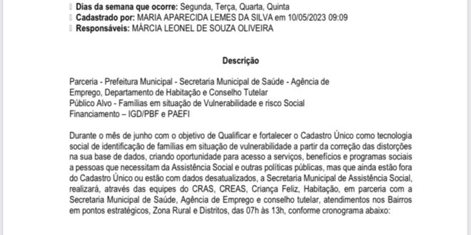 FIQUE LIGADO NOS DIAS DO GOVERNO ITINERANTE CASSILÂNDIA