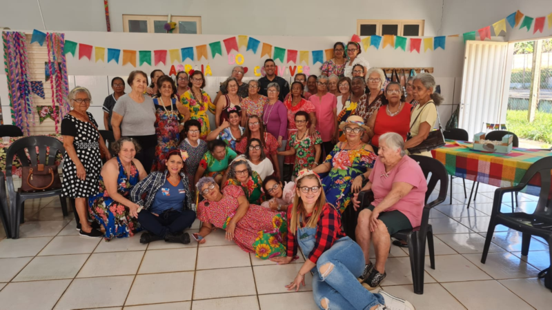 Aconteceu nesta quinta-feira o Arraiá do projeto Conviver/Serviço de Convivência e Fortalecimento de Vínculo ao Idoso.