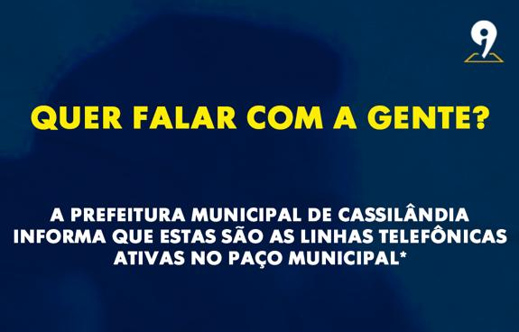 Prefeitura de Cassilândia disponibiliza novos números de telefone no Paço Municipal