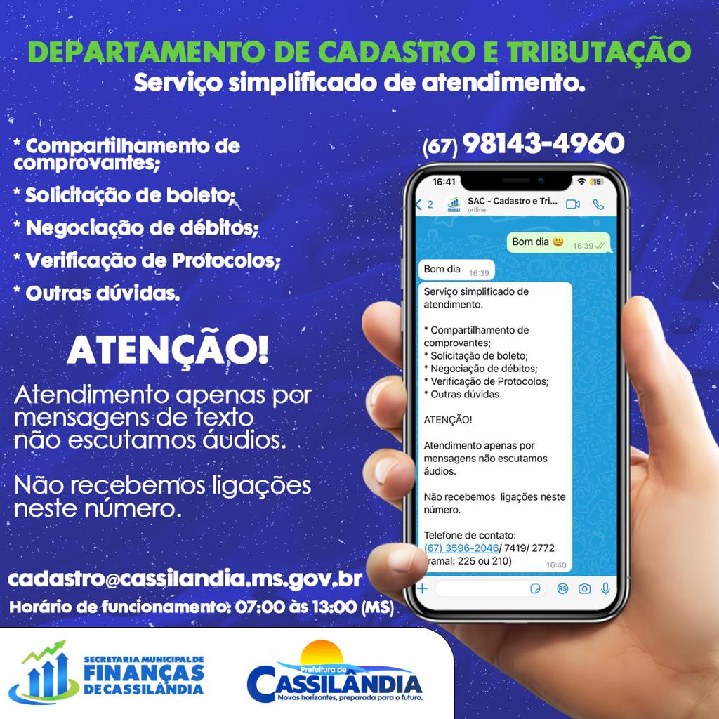 PREFEITURA MUNICIPAL DE CASSILÂNDIA INFORMA