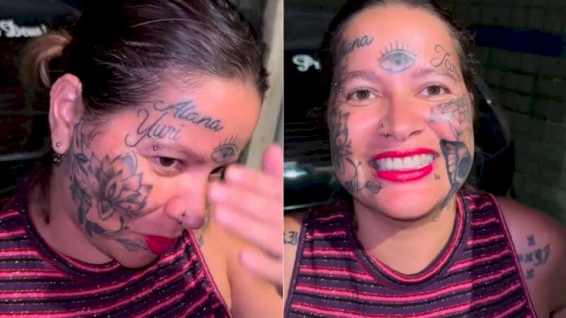 Mulher tatua nome de neta na testa sem saber o sexo do bebê: ‘Tem que ser menina’