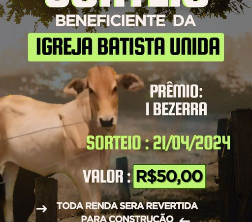 Cassilândia: Igreja Batista Unida realiza rifa em prol de construção; reserve seu bilhete