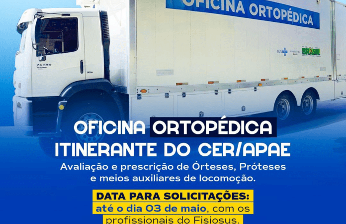 Cassilândia vai receber Oficina Ortopédica Itinerante entre os dias 15 a 17 de maio