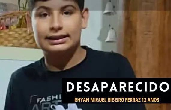 Garoto de 12 anos esta desaparecido em Chapadão do Sul