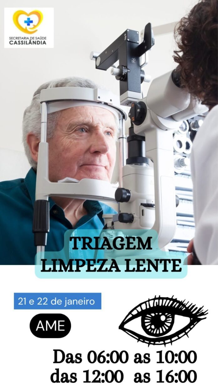 Prefeitura de Cassilândia faz cadastro para limpeza de lentes e manutenção pós-cirurgia de catarata