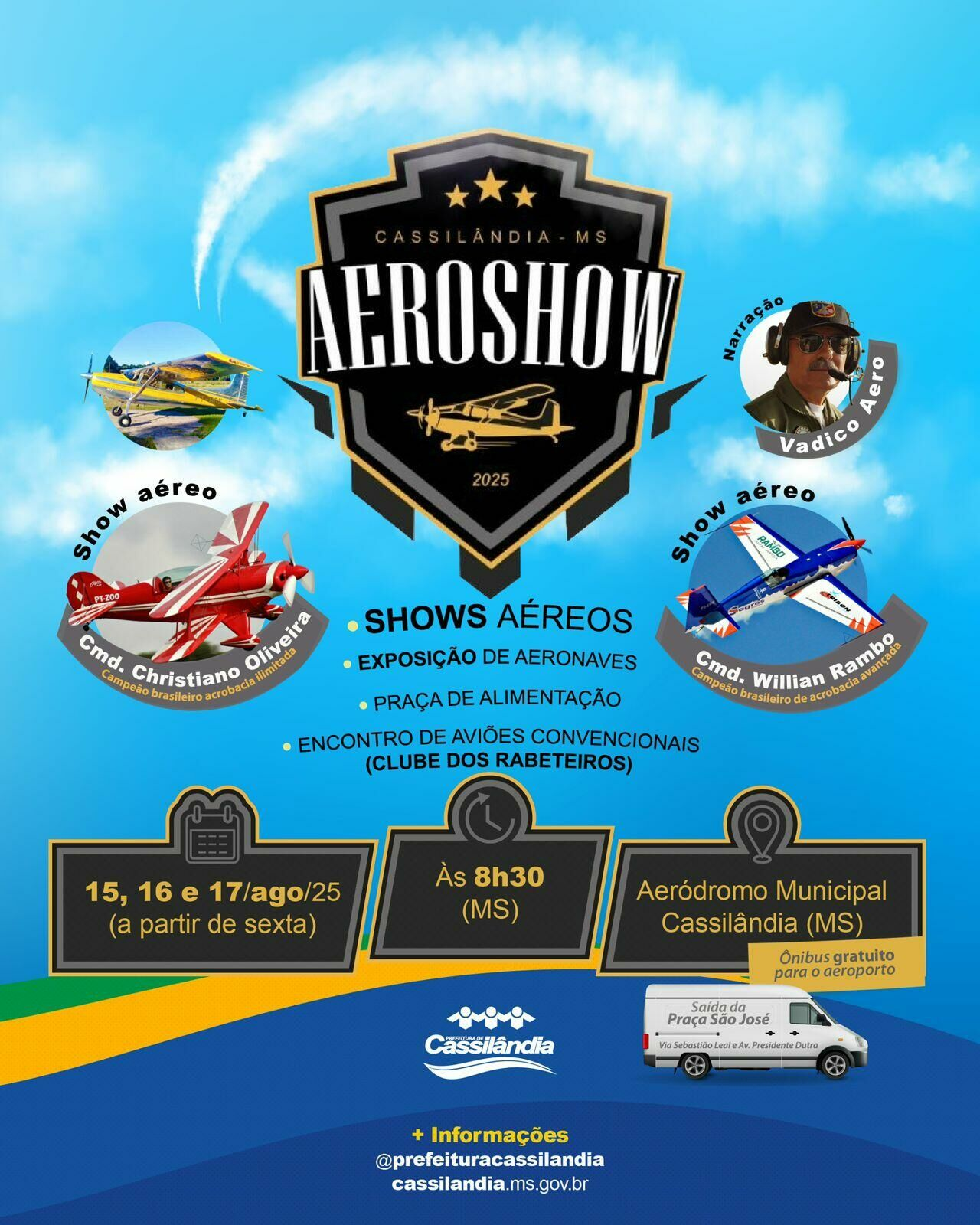 Prefeitura de Cassilândia promove 3º AeroShow com entrada gratuita e atividades para toda a família
