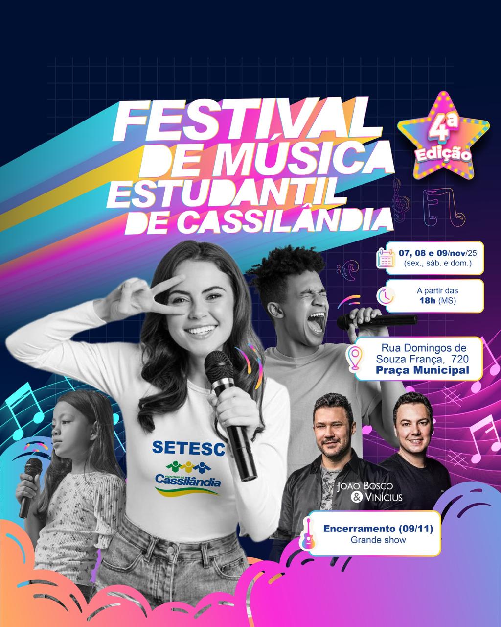 Cassilândia realiza a 4ª Edição do Festival de Música Estudantil