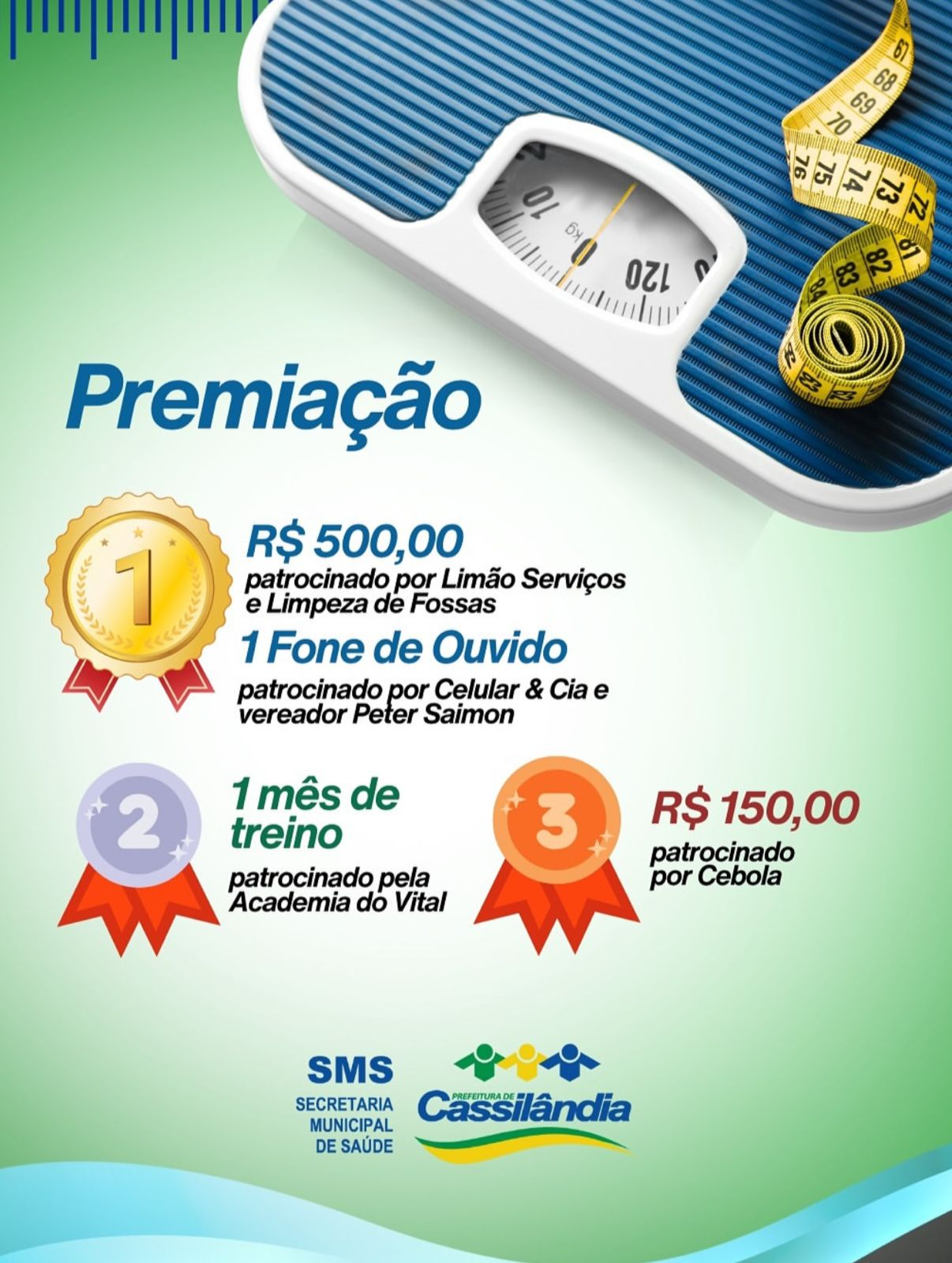 Encerramento do Servidor Mais Ativo e resultado do Desafio de Emagrecimento será neste sábado