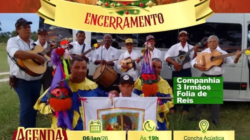 Natal Encantado de Cassilândia encerra hoje com o tradicional apagar das luzes e a presença da Folia de Reis Três Irmãos