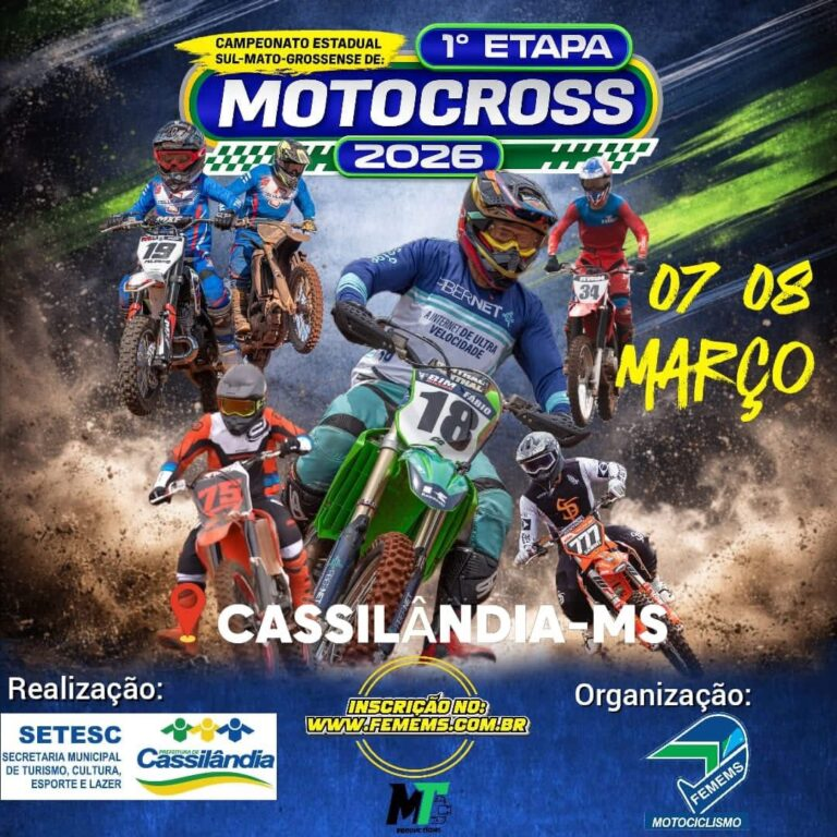 1ª ETAPA DE MOTOCROSS 2026 SERÁ EM CASSILÂNDIA