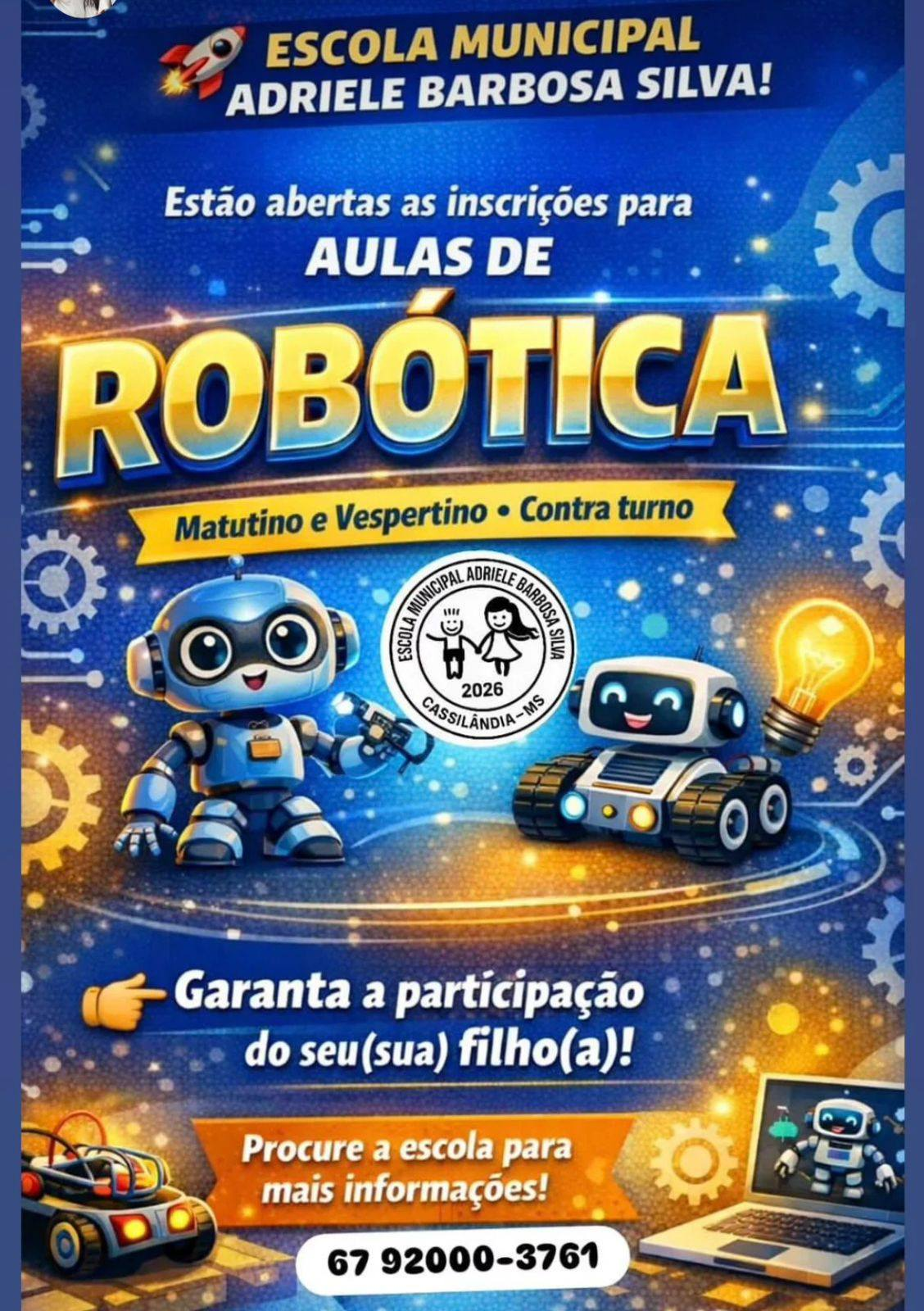 Robótica chega à rede municipal e abre inscrições para alunos do Ensino Fundamental I e II