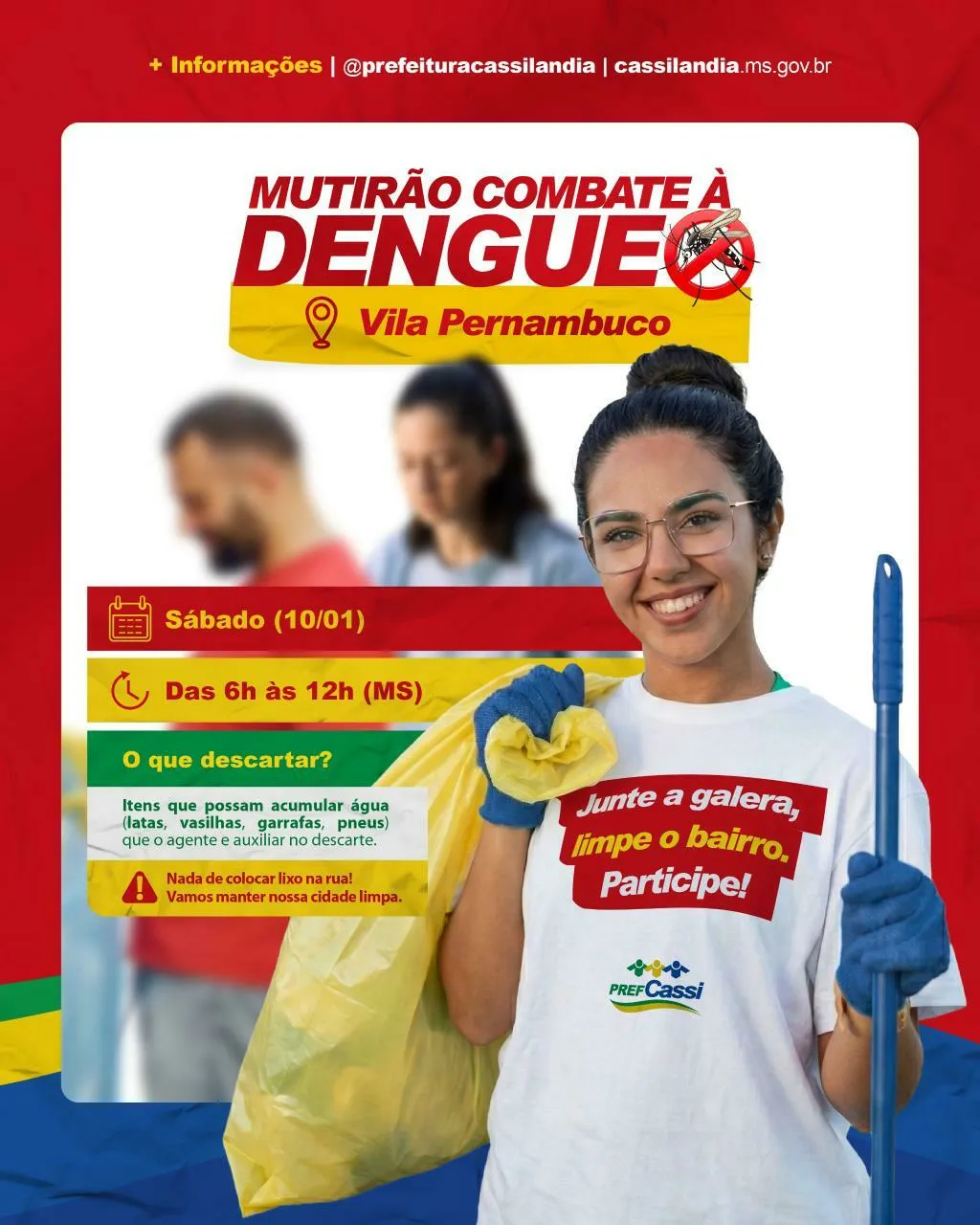 Mutirão de Combate à Dengue mobiliza moradores neste sábado (10) em Cassilândia