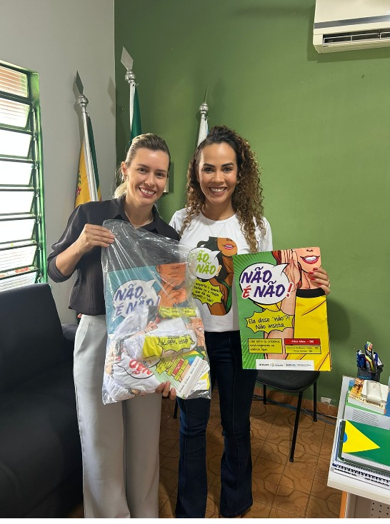 Cassilândia: MPMS entrega materiais da campanha ‘Não é não!’ à Secretaria de Assistência Social e ao Conselho Tutelar