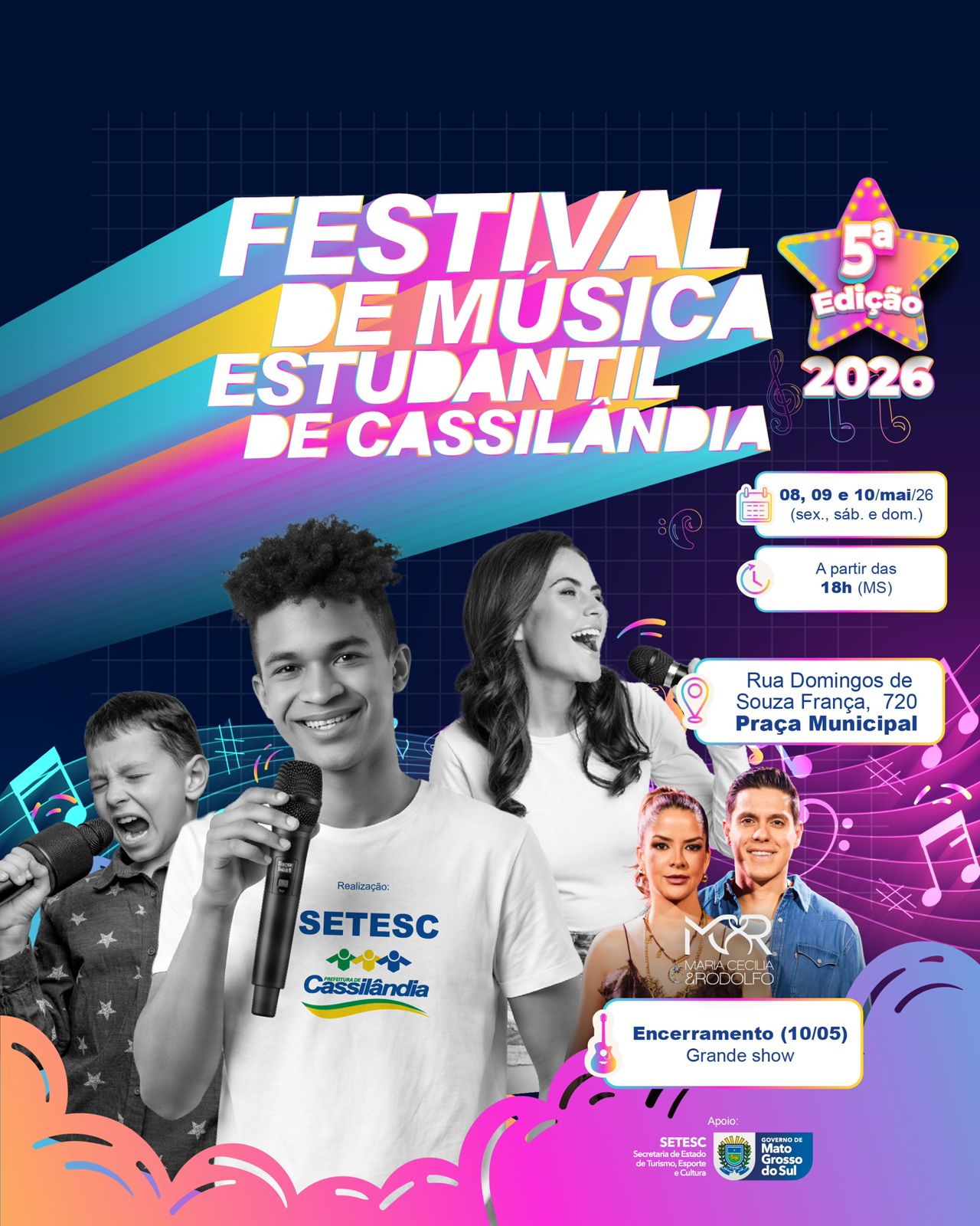 Contagem regressiva: faltam 10 dias para o Festival de Música Estudantil de Cassilândia