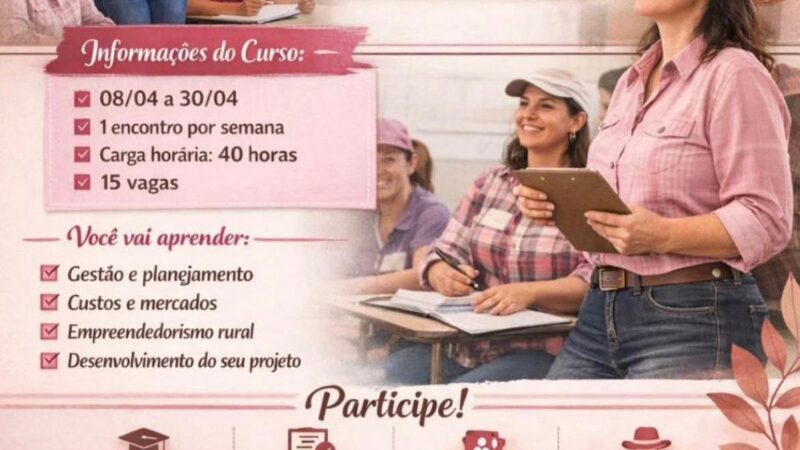 Cassilândia abre inscrições para programa de capacitação voltado a mulheres do meio rural