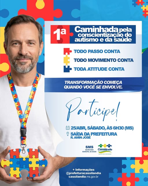 Cassilândia realiza 1ª Caminhada pela Conscientização do Autismo e da Saúde