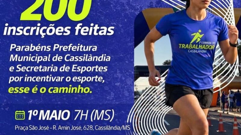 Corrida do Trabalhador tem grande procura e inscrições seguem abertas em Cassilândia