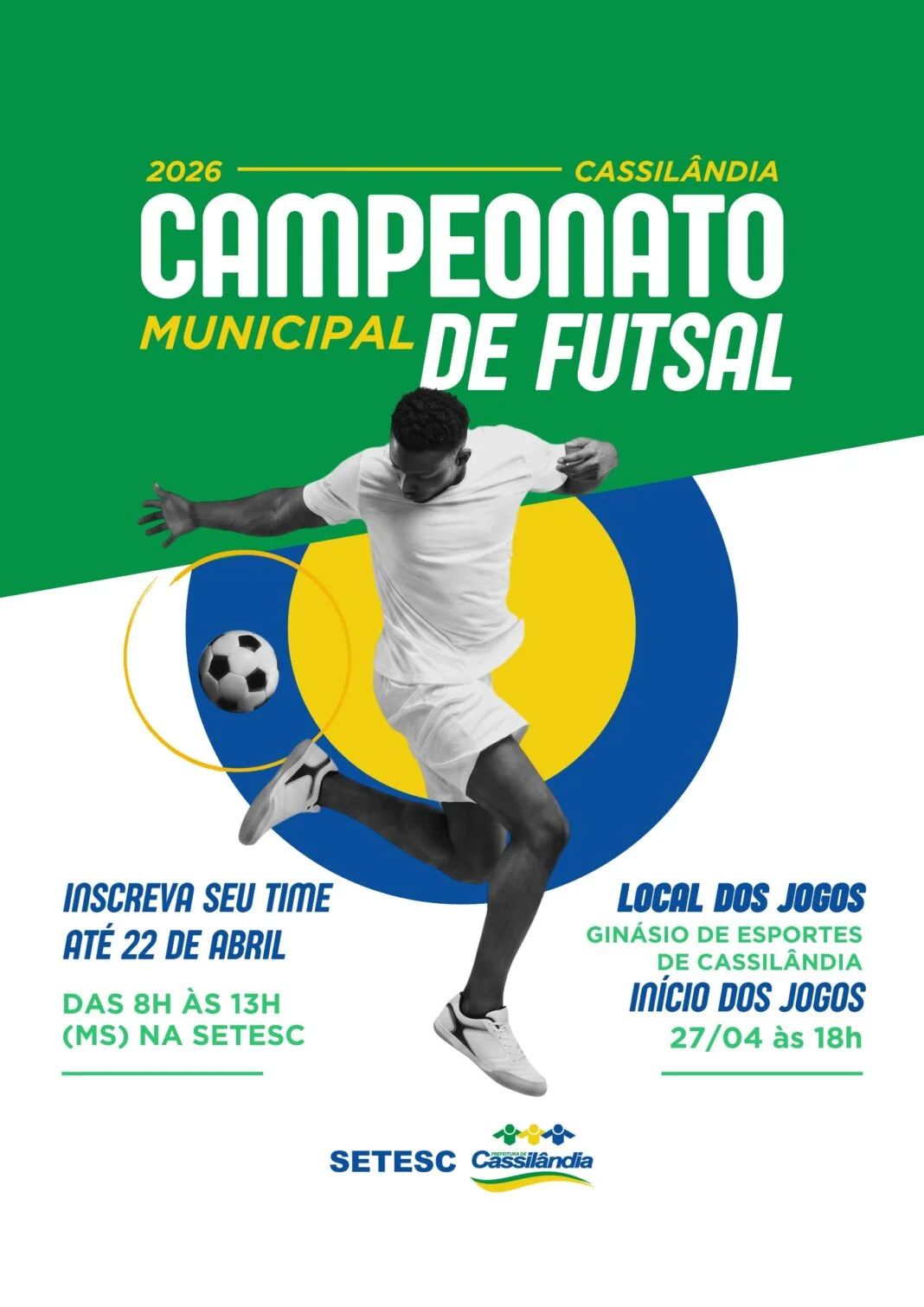 Campeonato Municipal de Futsal começa hoje em Cassilândia
