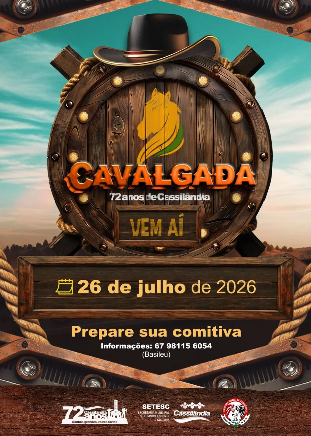 Cavalgada marca celebração dos 72 anos de Cassilândia com programação e premiações especiais