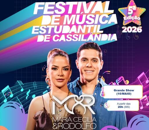 Show de Maria Cecília & Rodolfo será destaque no V Festival de Música Estudantil em Cassilândia