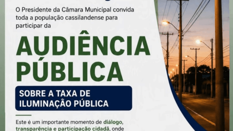 Audiência pública discutirá taxa de iluminação pública em Cassilândia