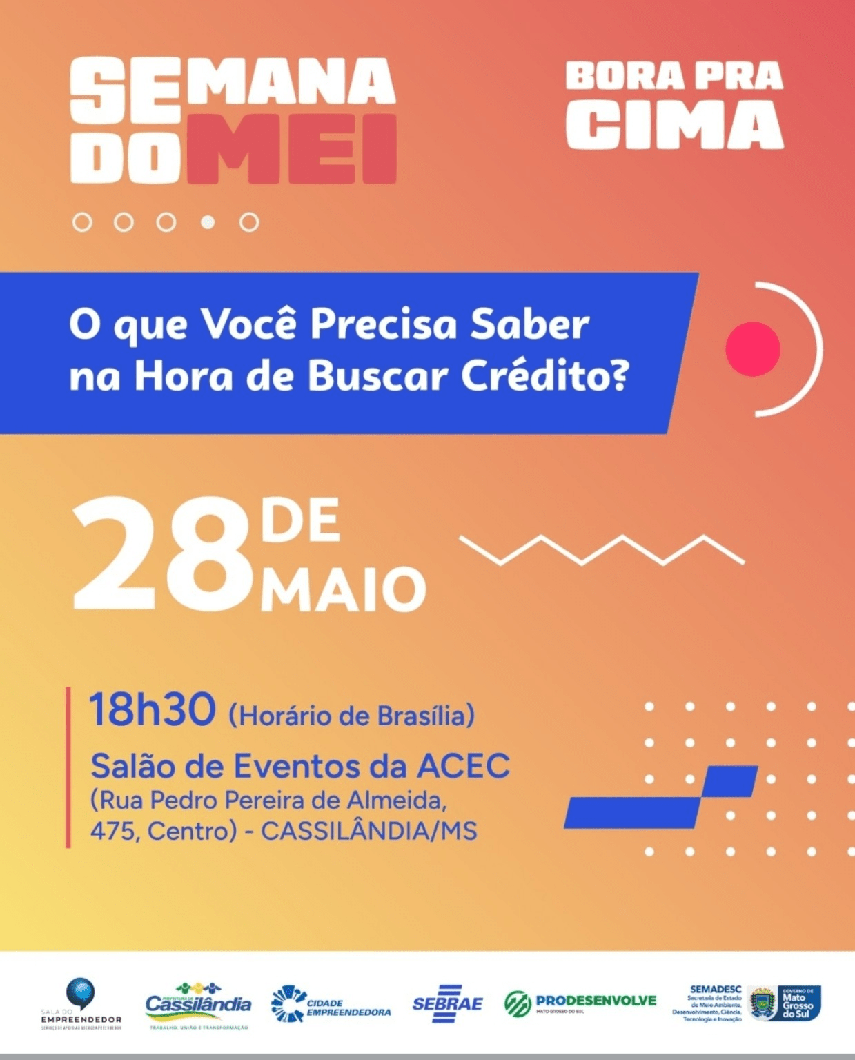 Semana do MEI promove encontro sobre crédito para empreendedores em Cassilândia