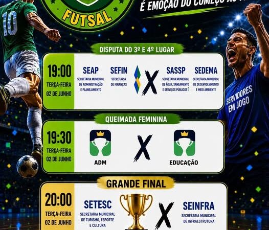 Chegou o Dia da Grande Final da 2ª Copa Servidores em Jogo de Futsal