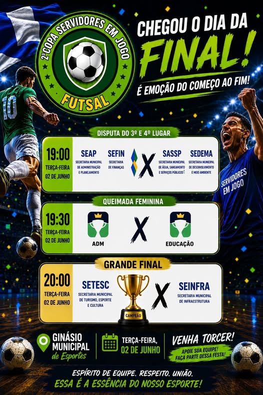 Chegou o Dia da Grande Final da 2ª Copa Servidores em Jogo de Futsal