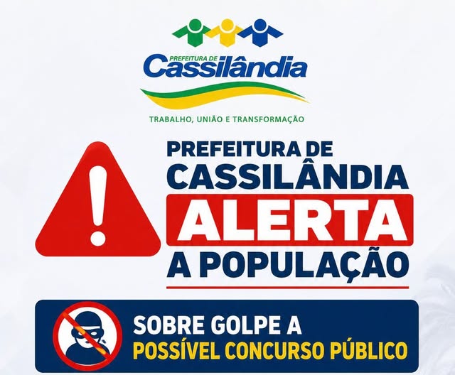 Prefeitura de Cassilândia alerta população sobre informações não oficiais relacionadas a possível concurso público