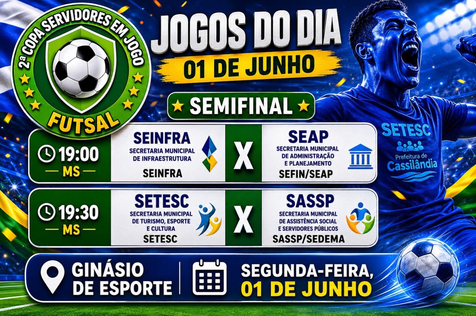 Emoção e disputa marcam as semifinais da 2ª Copa Servidores em Jogo nesta segunda-feira