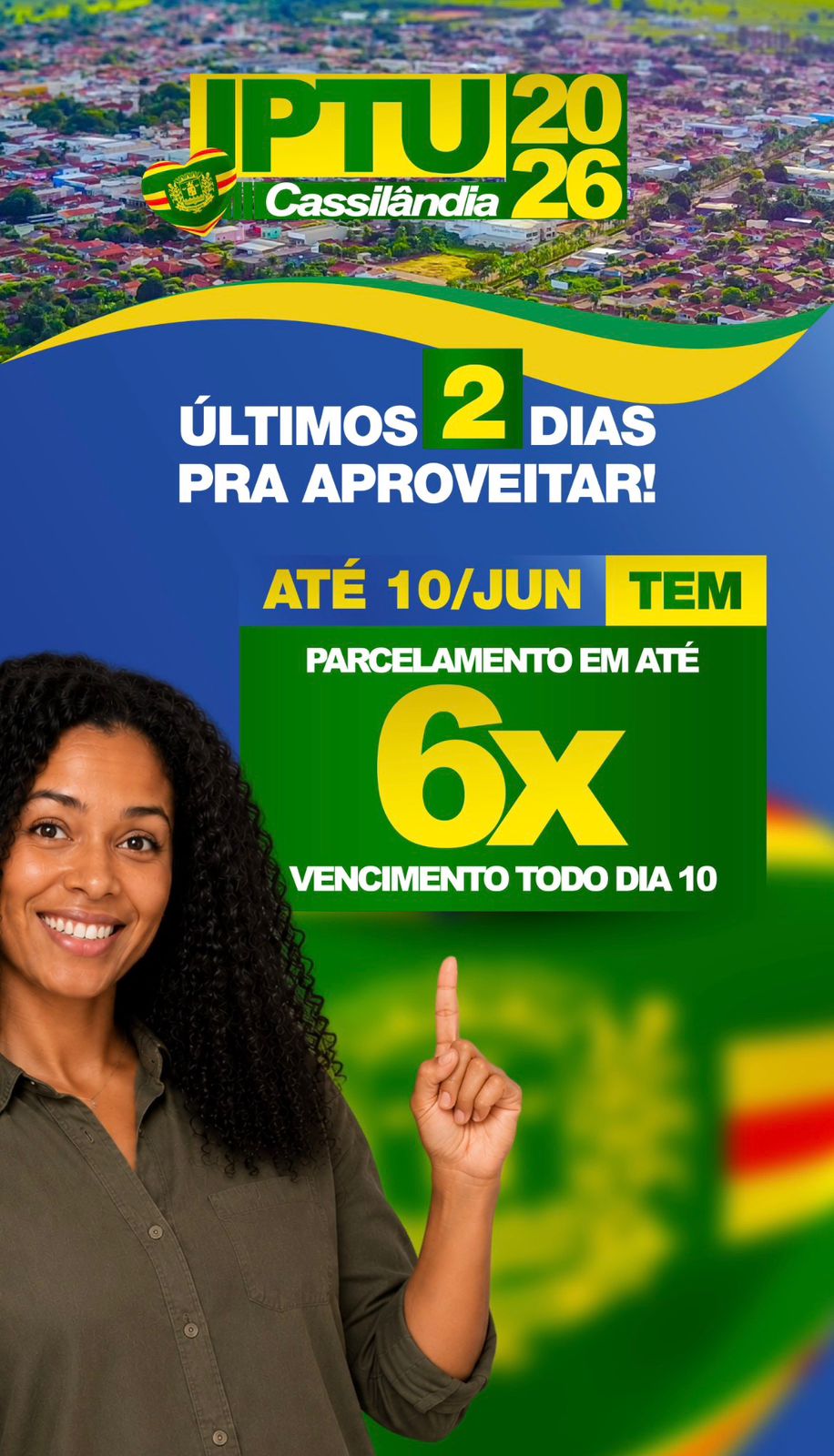 Contribuintes têm até 10 de junho para aproveitar condições especiais do IPTU 2026 em Cassilândia
