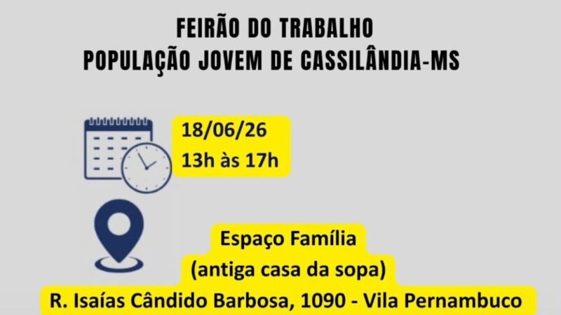 Feirão do Trabalho oferece oportunidades para jovens de Cassilândia